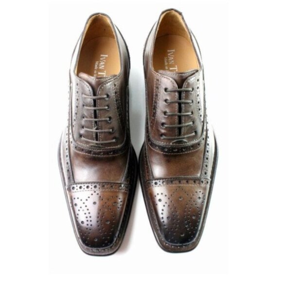 Jean Coffee Brogue Mens Leather Shoes main image 4